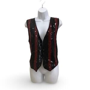 Vintage AJ Sequin Silk Blend Vest